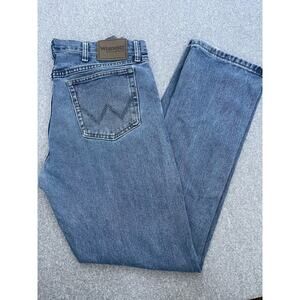 Wrangler Men's Rugged Wear Jeans Size 34x34 Lightweight Blue Relaxed Fit Casual